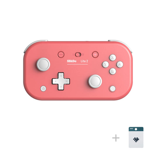 8Bitdo Lite 2 Bluetooth Controller with Motion Controls  Linear Motors Vibration  Joysticks  Triggers and D-pad  Wireless Gamepad for Switch  Android & Raspberry Pi (Pink)