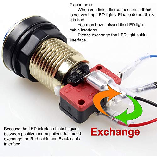 Arcity Arcade Cable Wire LED Button Power Cable Daisy Chain 0.250 Inch (6.3mm) for USB Encoder, MAME, Raspberry Pi, PC - Model HY-PJ099-2