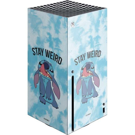 Skinit Decal Gaming Skin Compatible with Xbox Series X Console - Officially Licensed Disney Lilo and Stitch Stay Weird Design