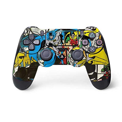 Skinit Decal Gaming Skin Compatible with PS4 Pro/Slim Controller - Officially Licensed DC Comics Batman and Robin Vintage Action Pose Design