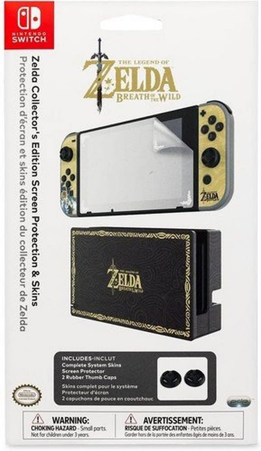 PDP Zelda Collectors Edition Screen Protector & Skins for Nintendo Switch, 1.7 oz, Original Version, Model 500-016