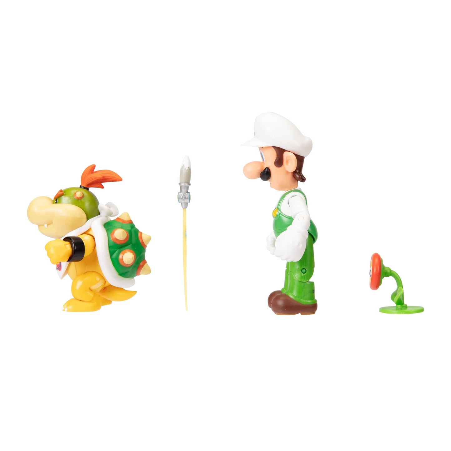 Super Mario 4" Action Figure 2-Pack: Fire Luigi & Bowser Jr. Model 411814