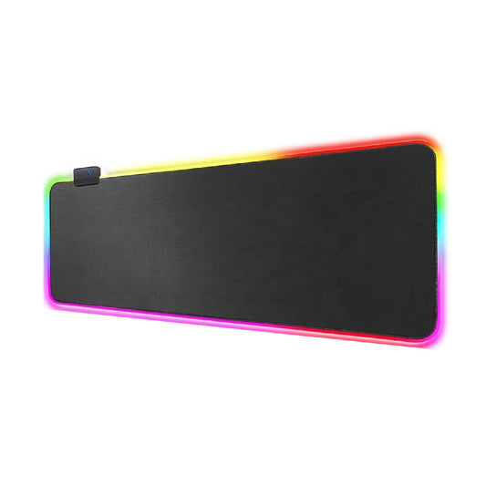 TalkWorks Extra Large RGB Gaming Mousepad - 12x31.5 inches, Black, Non-Slip Rubber Base, 7 Colors, 14 Lighting Modes, USB Interface