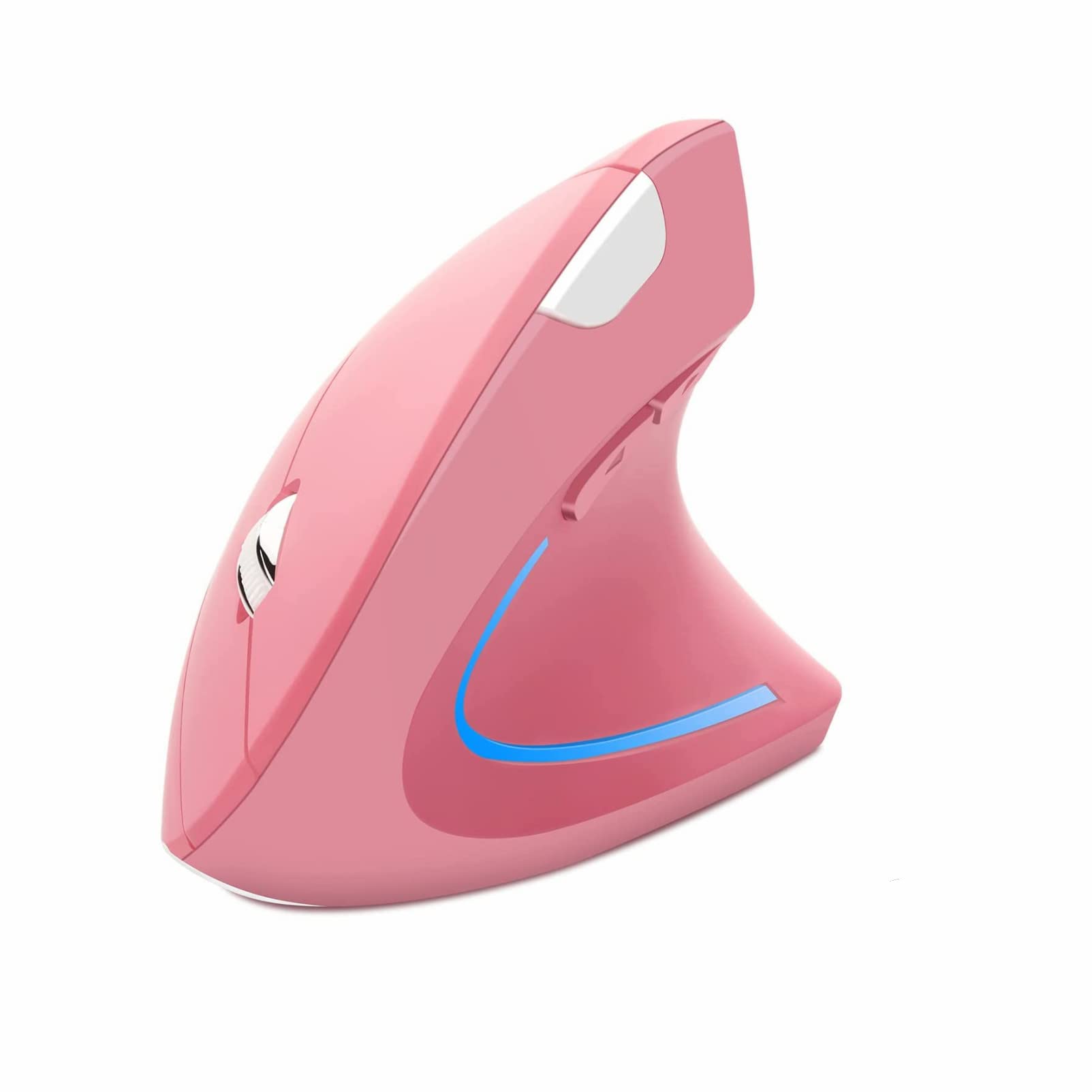 Sunffice Vertical Mouse  Ergonomic Vertical Mouse  2.4G High Precision Optical Mice 800/1200/1600 for PC Laptop Desktop Mac (Wireless Pink)