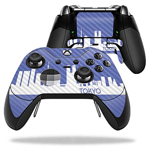 MightySkins Carbon Fiber Skin for Microsoft Xbox One Elite Controller - Tokyo | Protective  Durable Textured Carbon Fiber Finish | Easy to Apply  Remove  and Change Styles | Made in The USA
