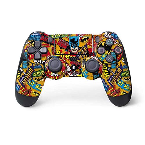 Skinit Decal Gaming Skin Compatible with PS4 Pro/Slim Controller - Officially Licensed DC Comics Batman Mask Vintage Pattern Design