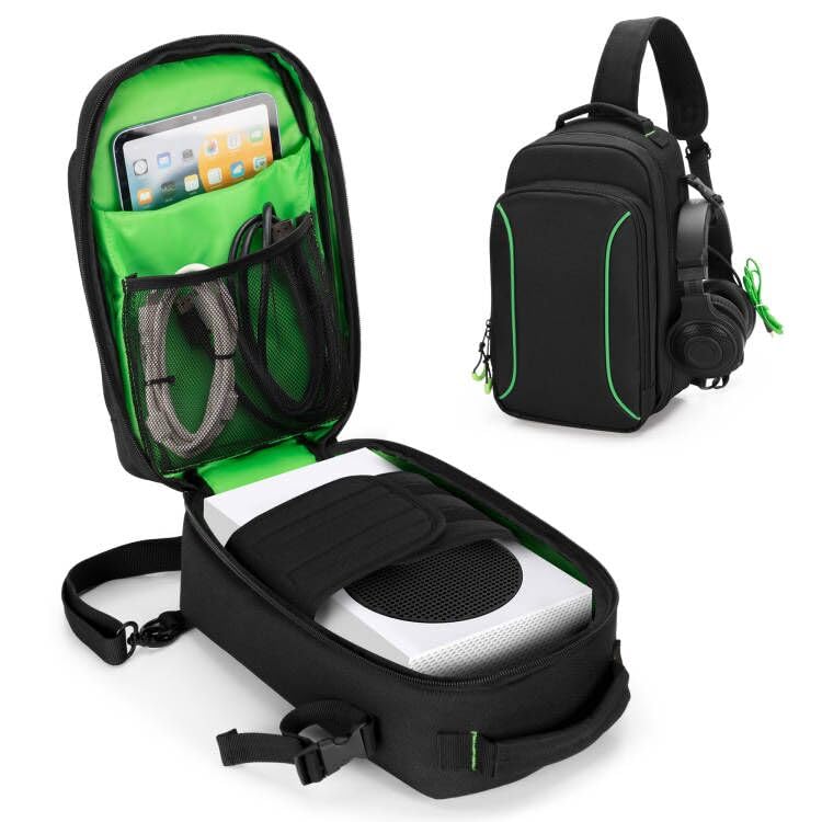 PGmoon Sling Carrying Case Compatible with Xbox Series S Game Console  Storage Travel Bag for Wireless Controllers and More Accessories (Patent Design)
