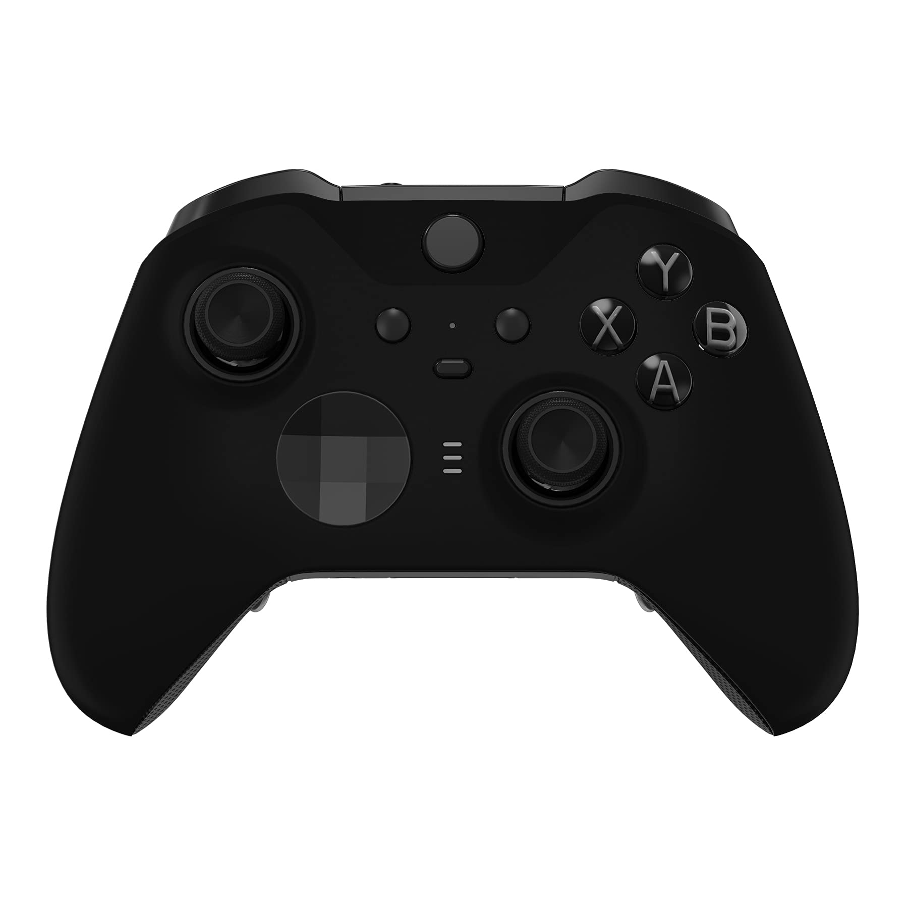 eXtremeRate Black Soft Touch Grip Faceplate Cover  Front Housing Shell Case Replacement Kit for Xbox One Elite Series 2  Xbox Elite 2 Core Controller Model 1797 - Controller NOT Included
