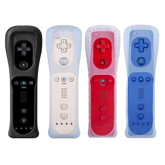 Tevodo Wii Remote Controller - 4 Pack Wireless Controllers for Wii/Wii U - Black, White, Deep Blue, Red