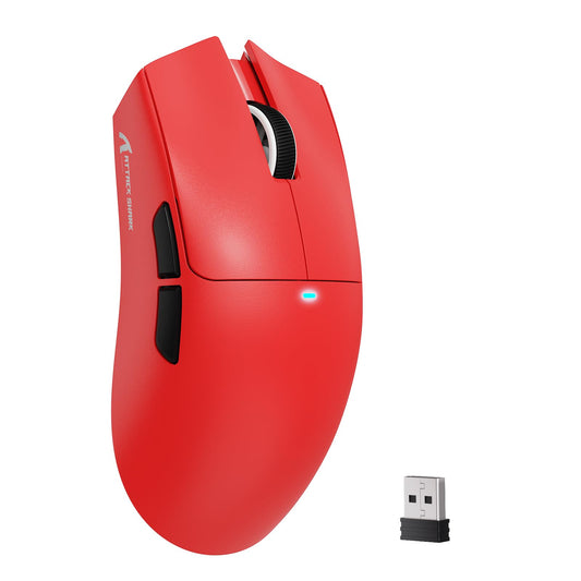 MAMBASNAKE Attack shark design X11SE Lightweight Wireless Gaming Mouse  Tri-Mode 2.4G/USB-C Wired/BT  22K DPI  PAW3311 Optical Sensor  59g  5 Programmable Buttons  300mAh Battery for PC/Mac(Red)