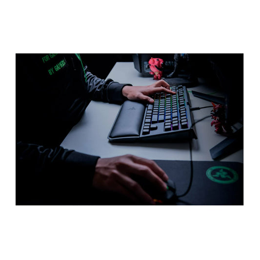 Razer BlackWidow TE Chroma v2 TKL Mechanical Gaming Keyboard - Orange Switches, RGB Lighting, Wrist Rest, Black