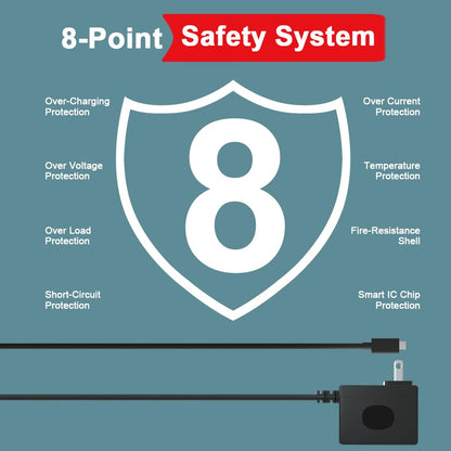 ZYHKJYL 6.6FT Fast Charger for Nintendo Switch - USB C Power Adapter, 15V/2.6A, Black, Compatible with Switch/Lite/OLED/Dock