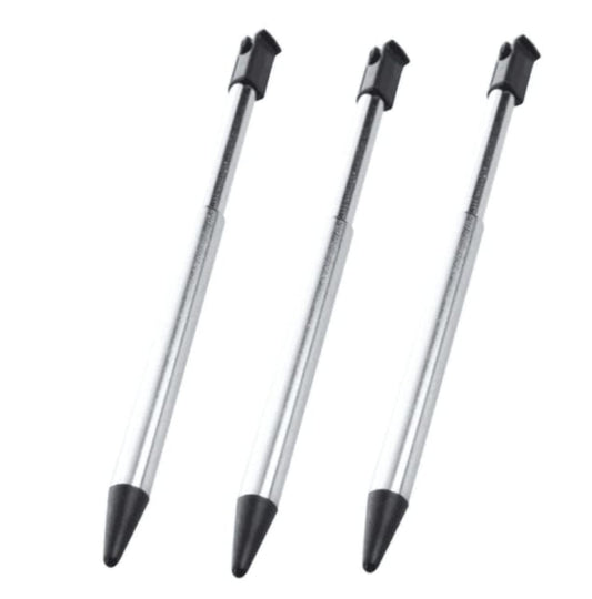 HORNO Retractable Stylus Touch Pen for Nintendo 3DS - Pack of 3, Black