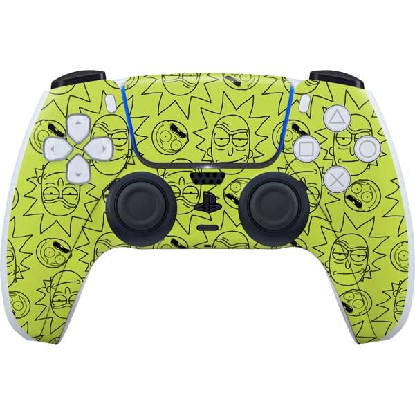 Skinit Decal Gaming Skin Compatible with PS5 Controller - Officially Licensed Adult Swim Rick and Morty Rick and Morty All Over Print Design