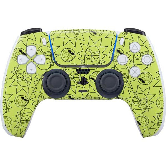 Skinit Decal Gaming Skin Compatible with PS5 Controller - Officially Licensed Adult Swim Rick and Morty Rick and Morty All Over Print Design
