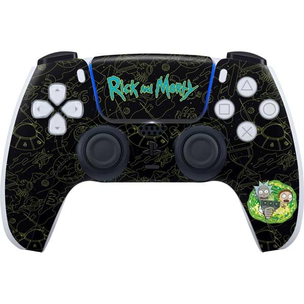 Skinit Decal Gaming Skin Compatible with PS5 Controller - Officially Licensed Adult Swim Rick and Morty Portal Travel Design