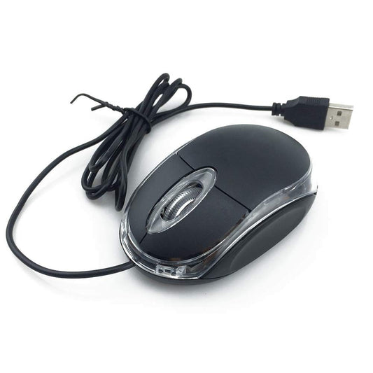 ANRANK UM2030AK Black USB Optical Mouse, 3-Button with Scroll Wheel, LED Light for PC/Laptop