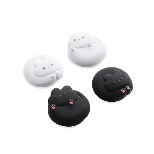 GeekShare Joystick Caps Compatible with Switch 2 - Anti-Slip Thumb Grip Caps - Silicone Analog Cover Thumbstick Grips for Switch 2025  Black & White Kittens