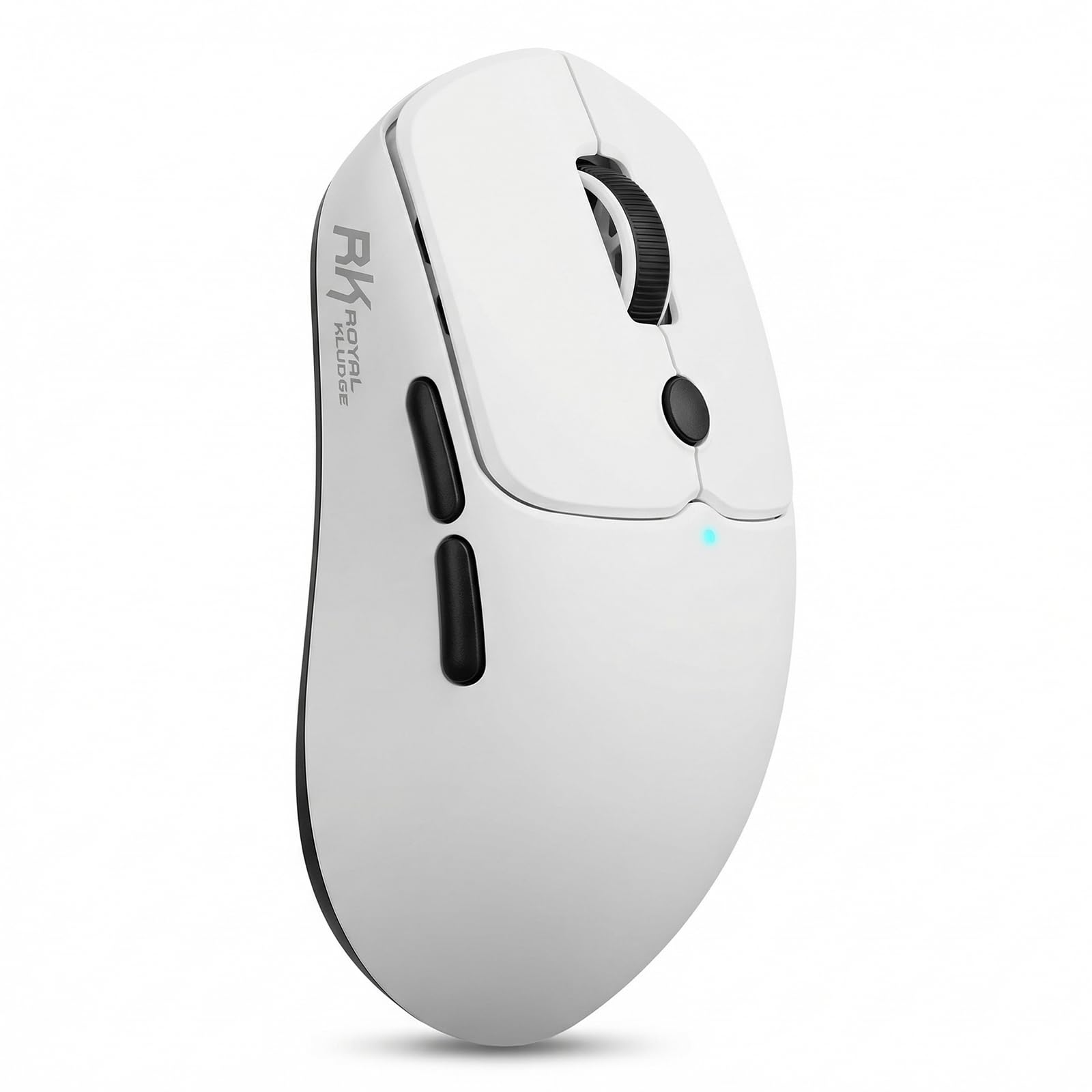 RK ROYAL KLUDGE MO1 Wireless Mouse  55g Ultra-Lightweight Computer Mice  6 Programmable Buttons  2.4GHz/Bluetooth/Wired  6000 DPI Optical Sensor  White