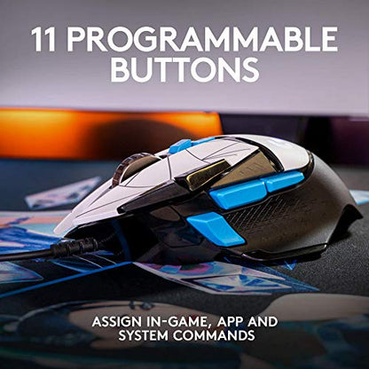 Logitech G502 Hero Gaming Mouse - Hero 25K Sensor, 11 Programmable Buttons, RGB, KDA Color, 5.2"x3"x1.6", Model 910-