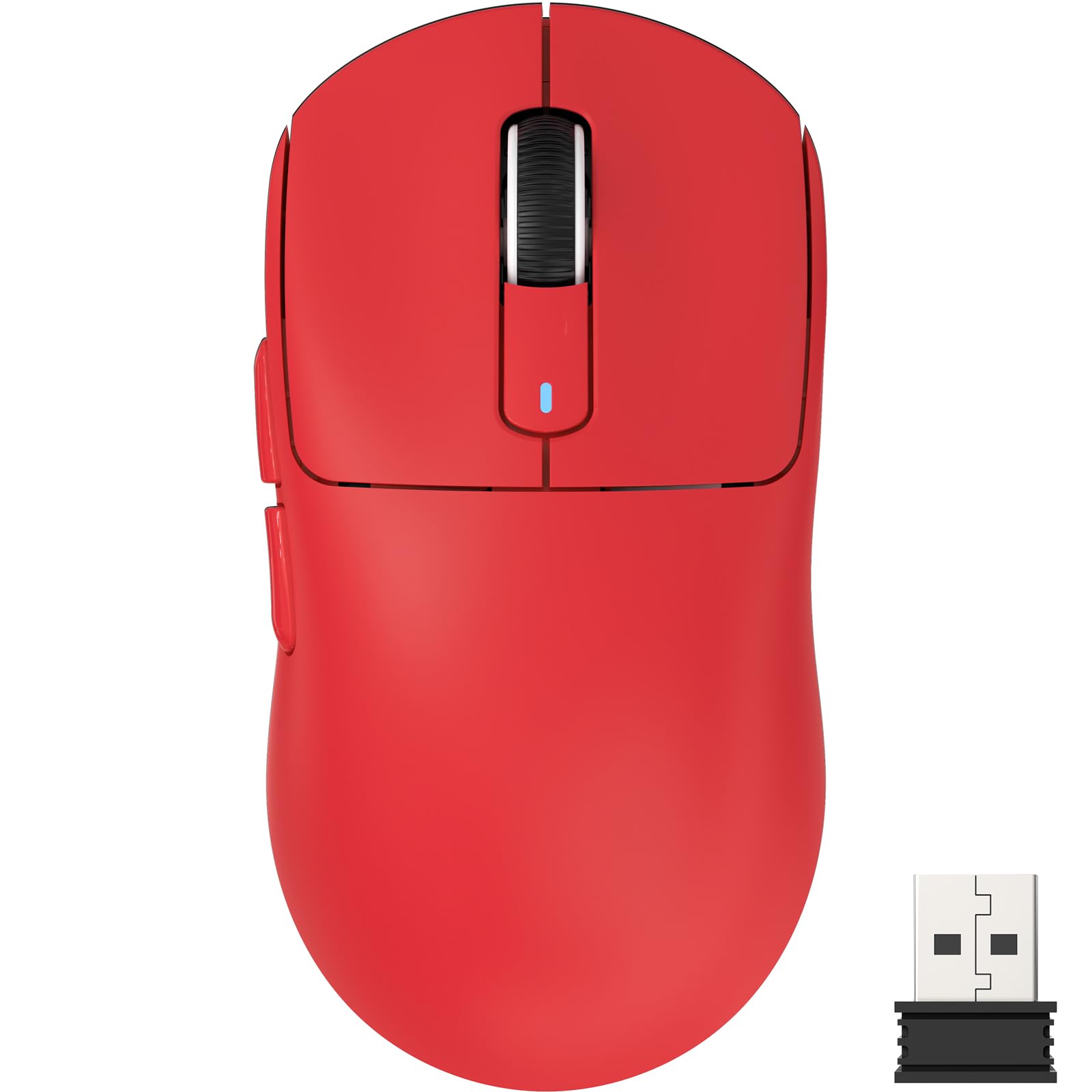 ATTACK shark design X3 Lightweight Wireless Gaming Mouse with Tri-Mode 2.4G/USB-C Wired/Bluetooth 26K DPI  PAW3395 Optical Sensor Kailh GM8.0 Switch 5 programmable Buttons for PC/Win/Mac(Red)