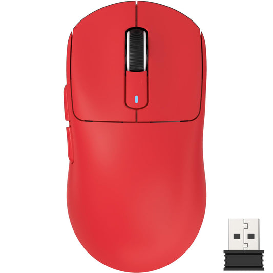 ATTACK shark design X3 Lightweight Wireless Gaming Mouse with Tri-Mode 2.4G/USB-C Wired/Bluetooth 26K DPI  PAW3395 Optical Sensor Kailh GM8.0 Switch 5 programmable Buttons for PC/Win/Mac(Red)