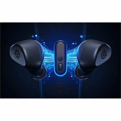 SteelSeries Arctis GameBuds - 2.4GHz+Bluetooth 5.3, ANC, IP55, 40H Battery, Qi Charging Case, One Size, Black, Model