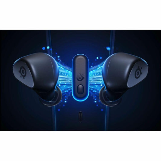 SteelSeries Arctis GameBuds - 2.4GHz+Bluetooth 5.3, ANC, IP55, 40H Battery, Qi Charging Case, One Size, Black, Model
