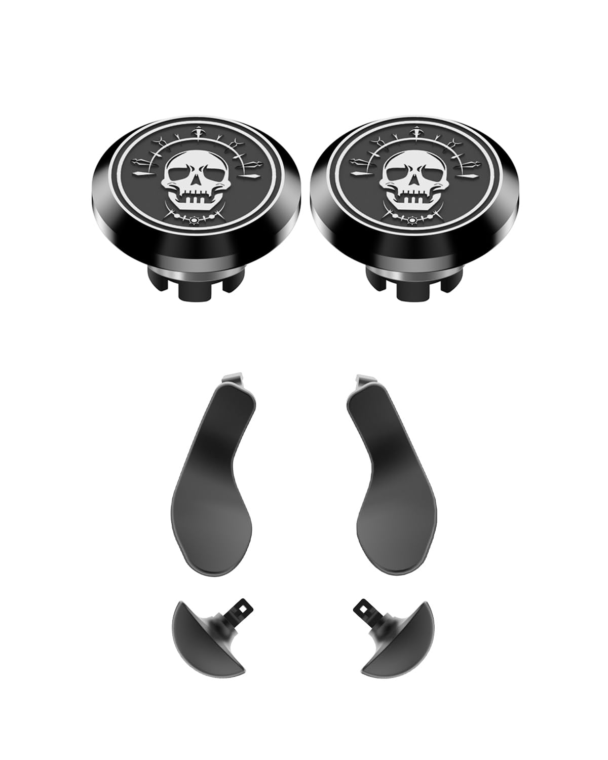 KD.FLY Metal Thumbsticks & Back Paddles for PS5 Edge Controller Joystick Replacement  Custom Analog Thumb Sticks Caps for PS5 Dual Sense Edge Stick Module  2 Joystick  4 Back Buttons  Sugar Skull