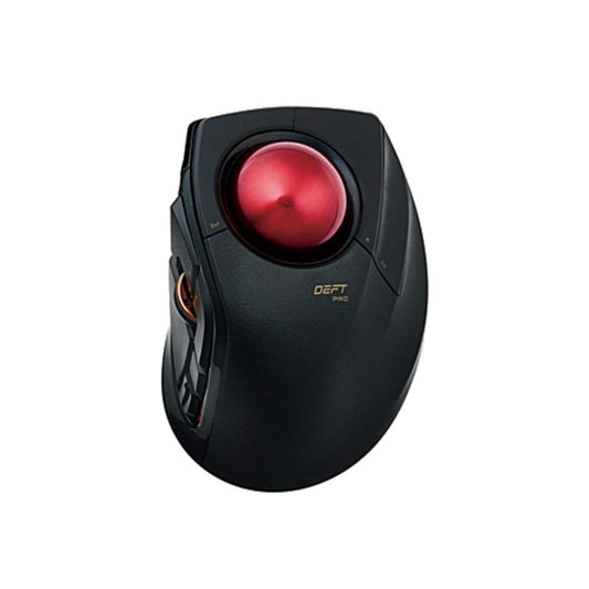 ELECOM DEFT PRO Trackball Mouse, Wired/Wireless/Bluetooth, Ergonomic, 8-Button, Optical Sensor, Black/Red, Model M-DPT1MRBK