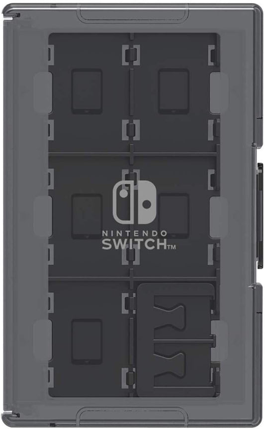 HORI Game Card Case 24 for Nintendo Switch - Officially Licensed, Black, Model NSW-025U
