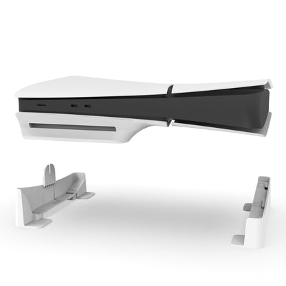 Nichnustarr Horizontal Stand for PS5 Slim/Pro, White Base Accessories for Disc & Digital Editions