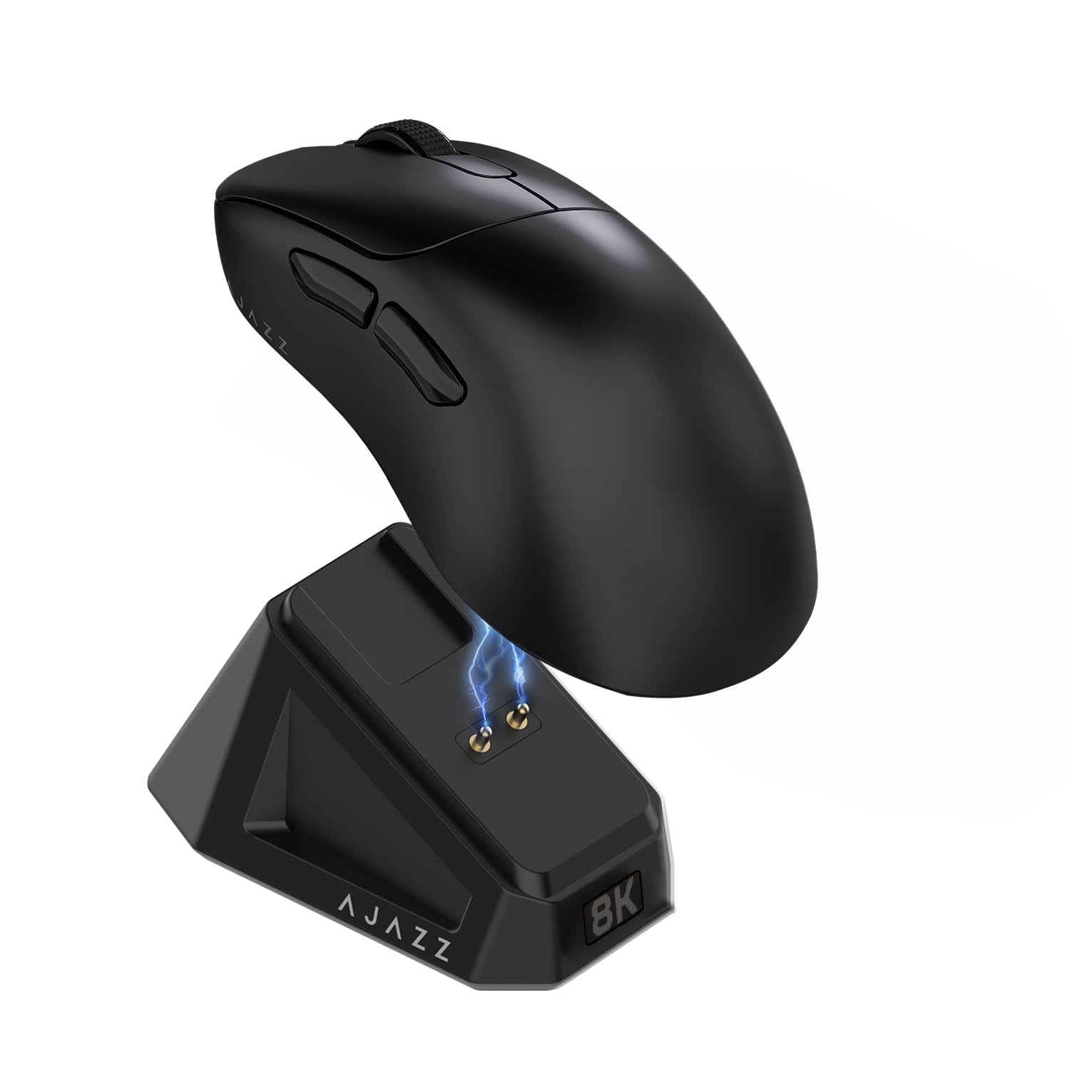 AJ179PRO PAW3395 26000 DPI Gaming Mouse  8000Hz Polling Rate  58g Ultra-Light  Tri-Mode (2.4G/Wired/Bluetooth 5.2)  Magnetic RGB Charging Dock  Ergonomic Right-Hand Design  Black