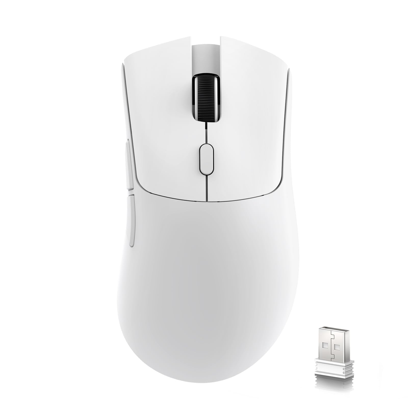 ATTACK SHARK R1 Wireless Gaming Mouse - 2.4G/Wired/BT5.2, 55g, 18K DPI, Ergonomic Design, White