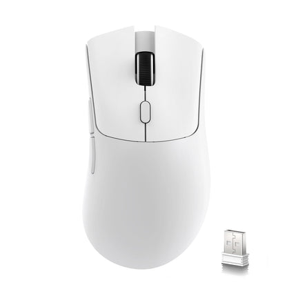 ATTACK SHARK R1 Wireless Gaming Mouse - 2.4G/Wired/BT5.2, 55g, 18K DPI, Ergonomic Design, White