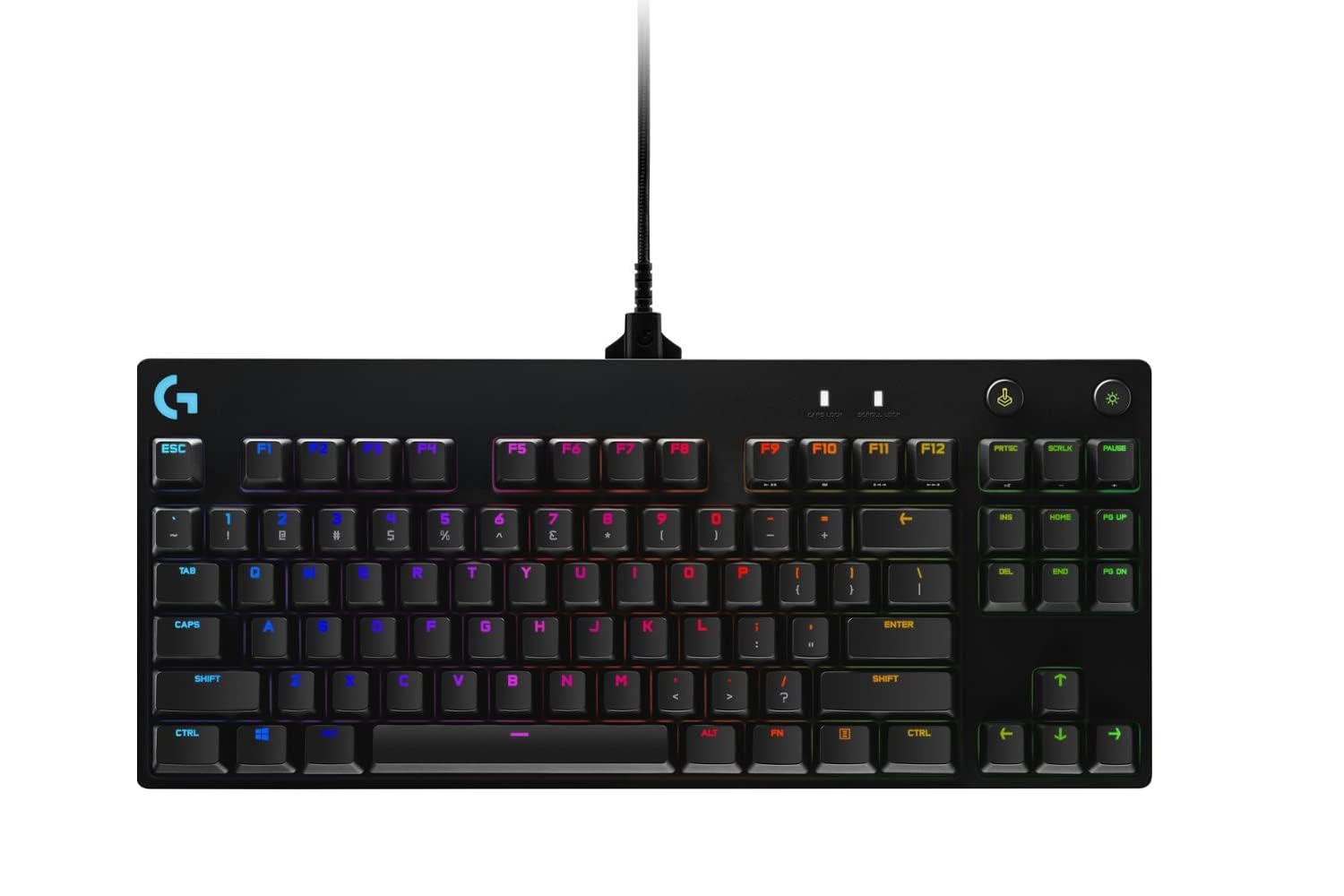 Logitech G Pro TKL Mechanical Wired Gaming Keyboard GX Blue Clicky Switch and LIGHTSYNC RGB Backlit Keys  12 programmable F-key macros  Black - 920-009388 (Renewed)