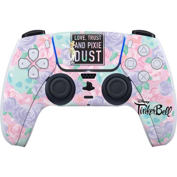 Skinit Decal Gaming Skin Compatible with PS5 Controller - Officially Licensed Disney Tinker Bell Love Trust and Pixie Dust Design