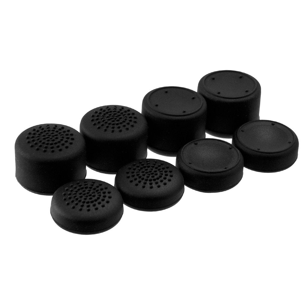 AceShot Thumb Grips (8pc) for Xbox One (Series X  S) & Steamdeck by Foamy Lizard - Sweat Free 100% Silicone Precision Raised Antislip Rubber Analog Stick Grips for Xbox One Controller (8 Grips) Black