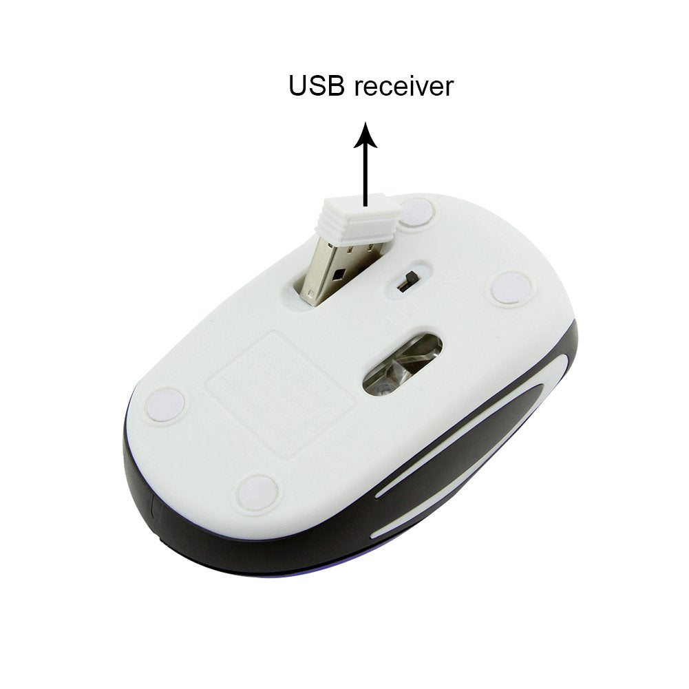 elec Space Wireless Mini Mouse for Travel - Portable Optical Mice with USB Receiver - Blue - Model 8541645634
