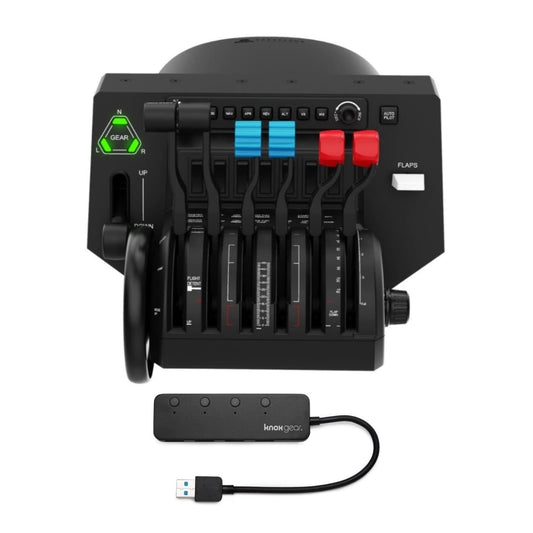 Honeycomb Aeronautical Bravo Throttle Quadrant Bundle with USB Hub - Black, Aluminum Construction