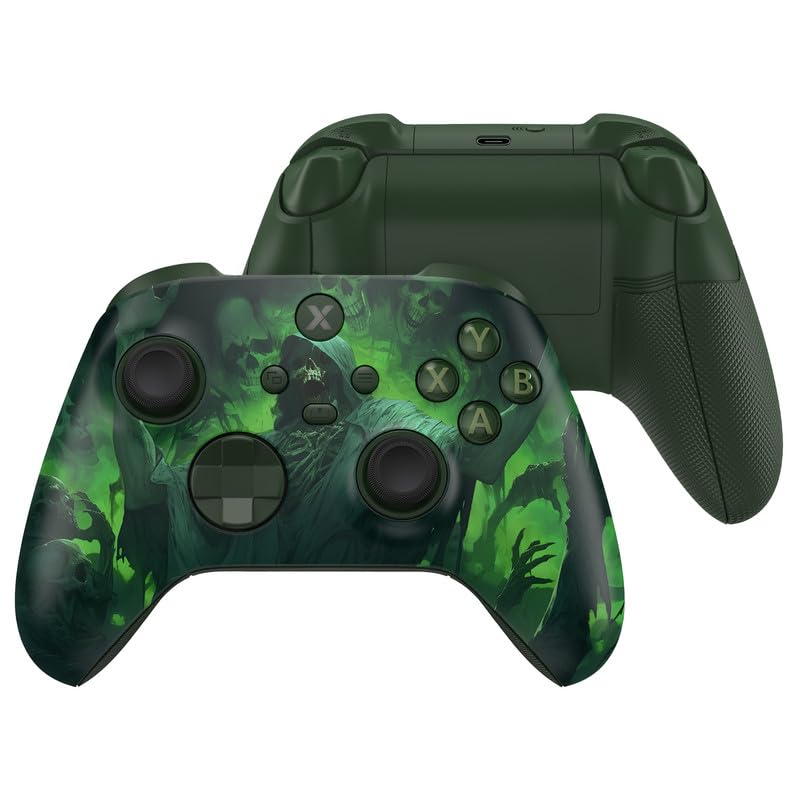 eXtremeRate ASR Version Performance Rubberized Full Set Shell Buttons for Xbox Series X/S  Redesigned Grip Diamond Texture Handles Backplate Case for Xbox Core Controller - Dark Carnival