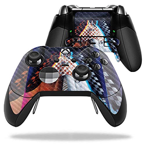 MightySkins Carbon Fiber Skin for Microsoft Xbox One fine design Controller - Checkered Horses | Protective  Durable Textured Carbon Fiber Finish | Easy to Apply  Remove  and Change Styles | Made in The USA