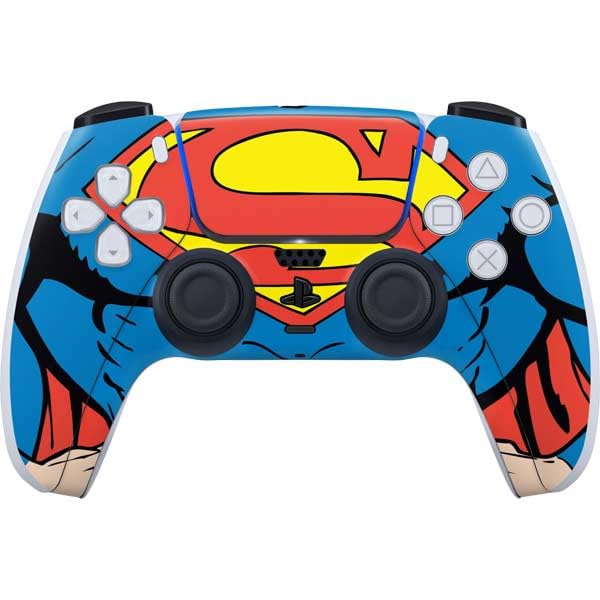 Skinit Decal Gaming Skin Compatible with PS5 Controller - Officially Licensed DC Comics Superman Vintage Chest Design