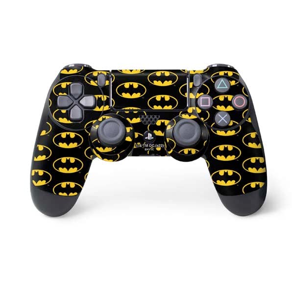 Skinit Decal Gaming Skin Compatible with PS4 Controller - Officially Licensed DC Comics Batman Logo Pattern Design