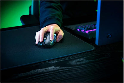 Razer Naga V2 HyperSpeed Wireless MMO Gaming Mouse - 19 Programmable Buttons, Black, Renewed