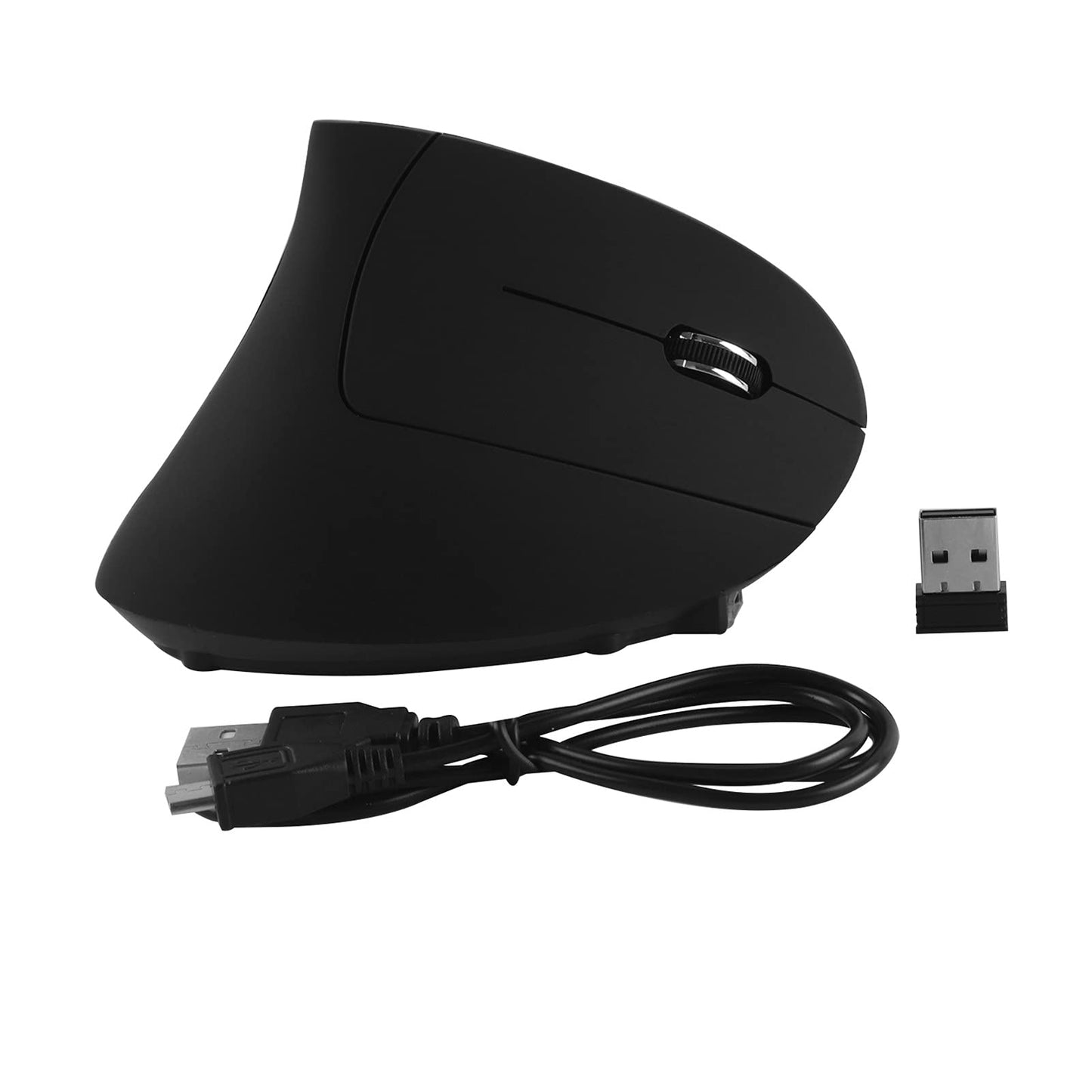 Sunffice FLY WAY Ergonomic Vertical Wireless Mouse - Rechargeable, 2.4GHz, 800/1200/1600 DPI, 6 Buttons, Right Hand, Plastic