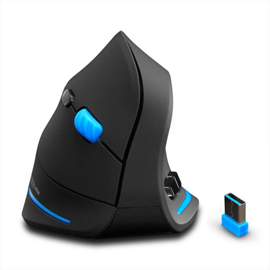 ZLOT Vertical Wireless Mouse 2.4G USB Optical Ergonomic Mice with 3 Adjustable DPI 1000/1600/2400 and 6 Buttons for Laptop  PC  Computer  Desktop  Black