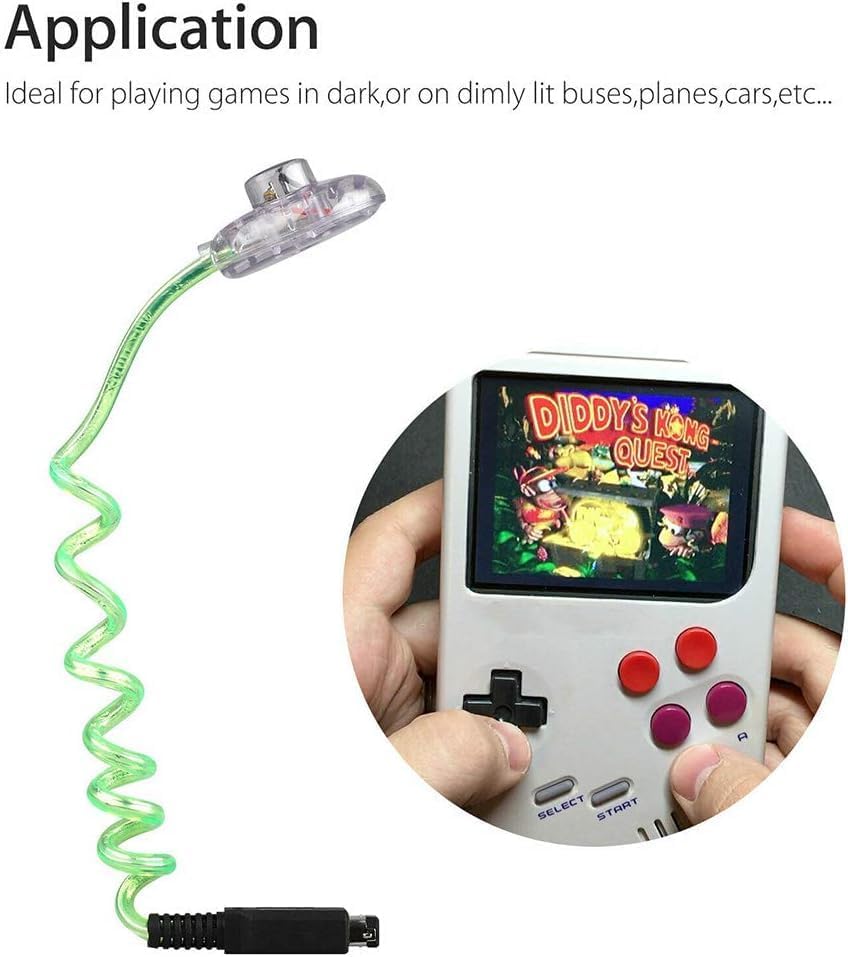 Fansoftiks Flexible LED Night Worm Light for Game Boy Color - No Batteries Needed, Console Lamp Accessories