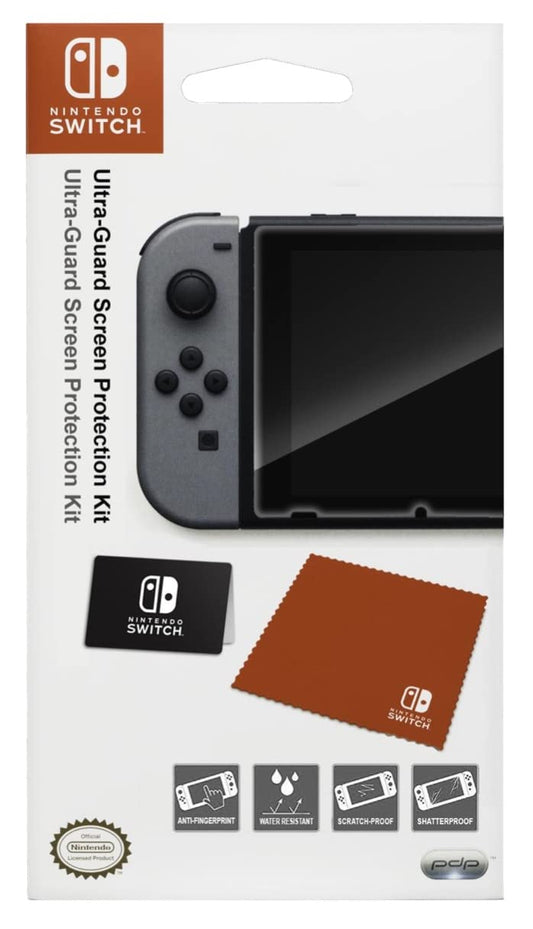 PDP Gaming Premium Ultra Guard Screen Protector Kit for Nintendo Switch  Ultra Thick Shatterproof HD Screen Protector  Cloth  Applicator  Scratch-resistant  Anti-fingerprint