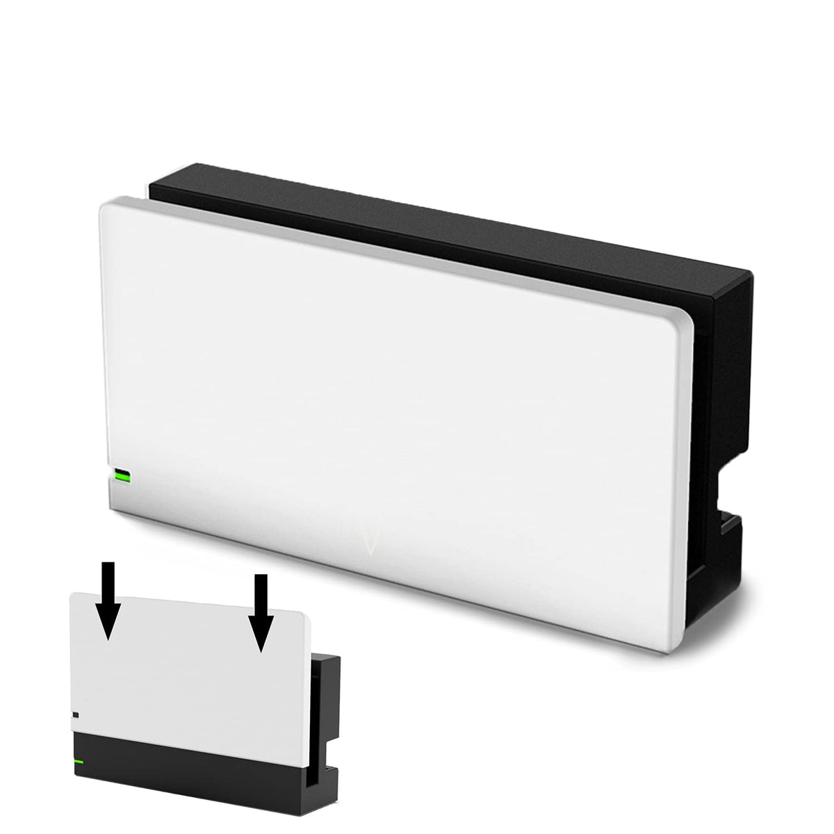 TIKOdirect Custom Faceplate Cover for Nintendo Switch Charging Dock  Hard PC Slim Shell Anti-Scratch [No Screwdriver Installation] for NS Docking Station  White